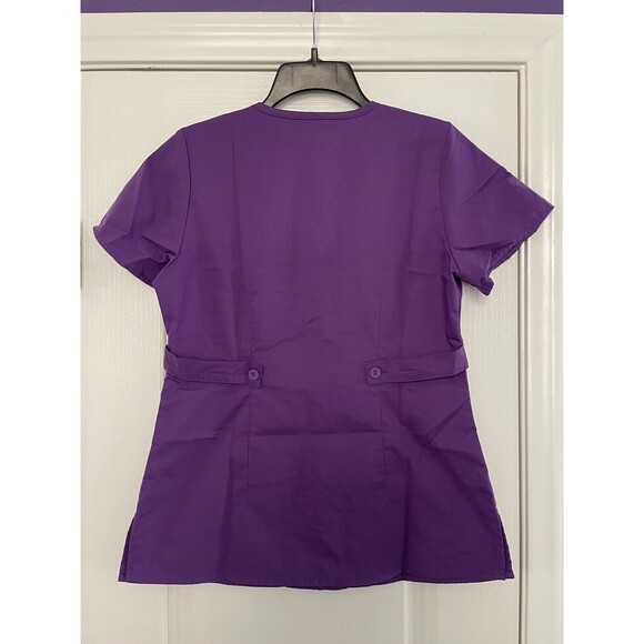 Grey’s Anatomy Scrub Top Purple 4153 Mock Wrap Women's Size Small - Picture 2 of 8